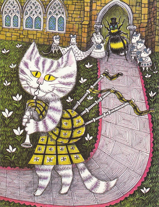 Solve Cat Playing Bagpipes 1960's jigsaw puzzle online with 88 pieces