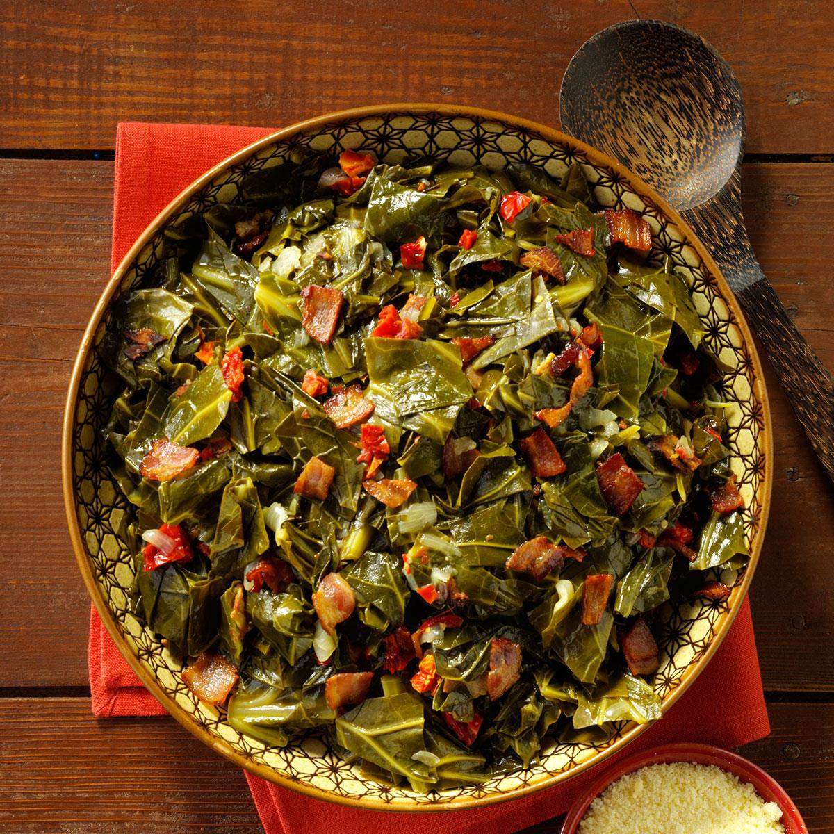 Solve Bacon Collard Greens jigsaw puzzle online with 256 pieces