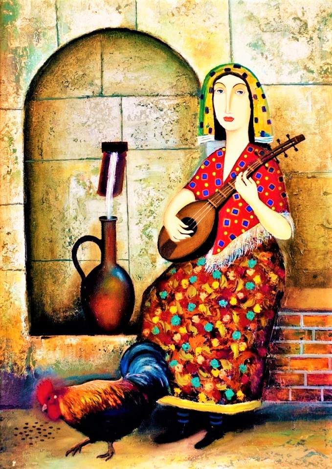 Solve THE MANDOLIN PLAYER jigsaw puzzle online with 108 pieces