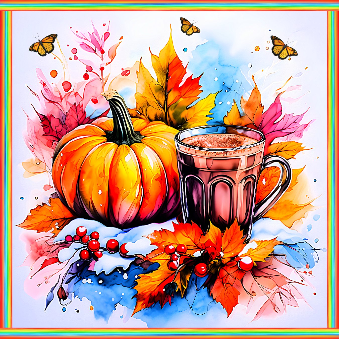 Solve AI Fall Pumpkin jigsaw puzzle online with 49 pieces