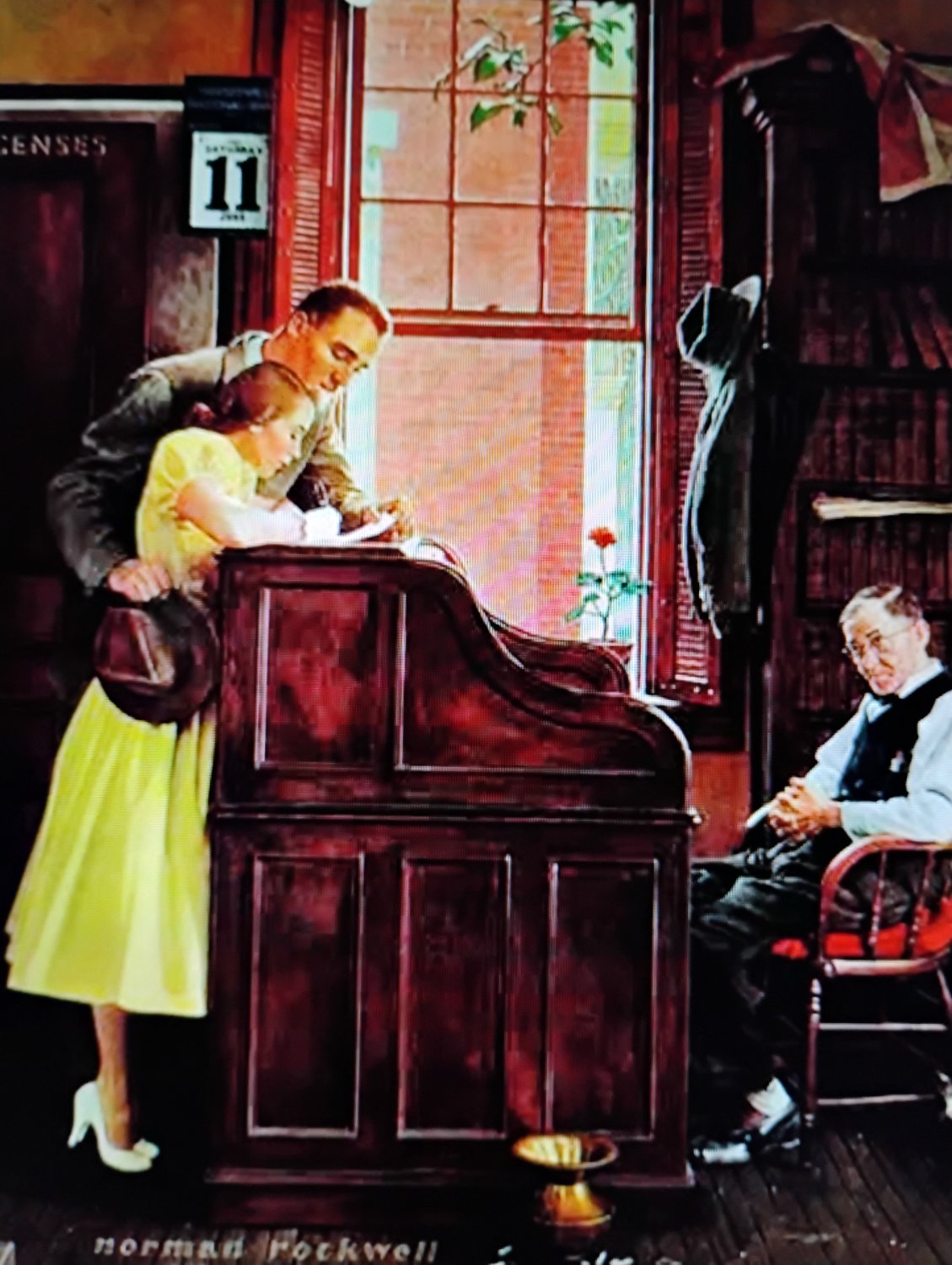 Solve Norman Rockwell jigsaw puzzle online with 63 pieces
