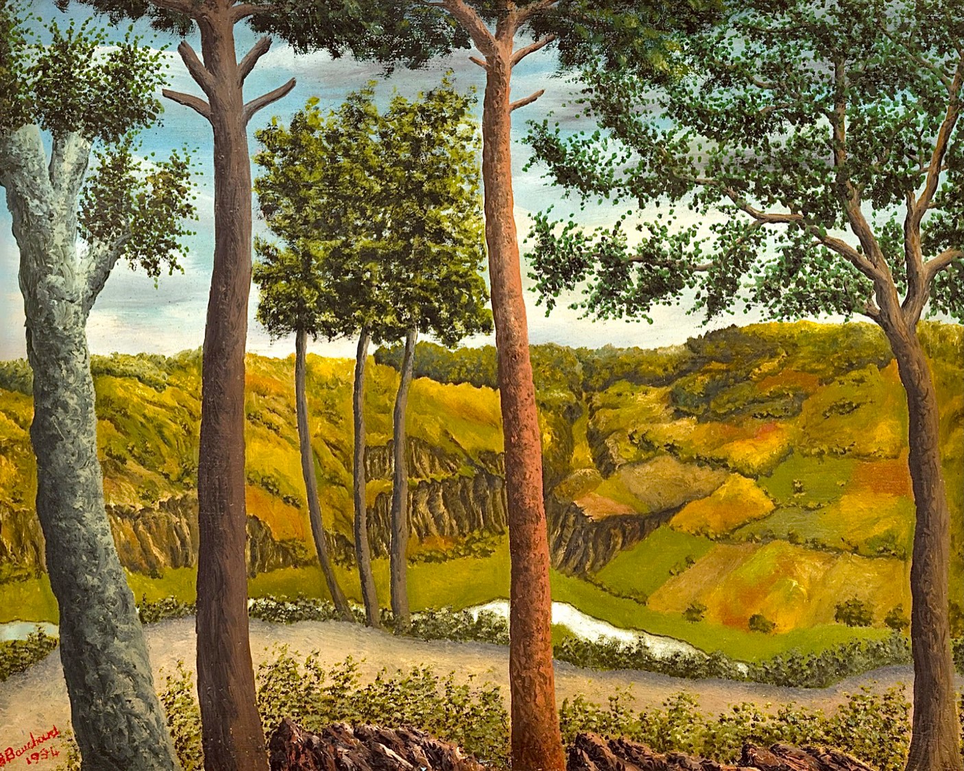 Andre Bauchant、PAYSAGE、海外版超希少レゾネ Solve Landscape, 1934, André Bauchant (1873-1958) jigsaw puzzle