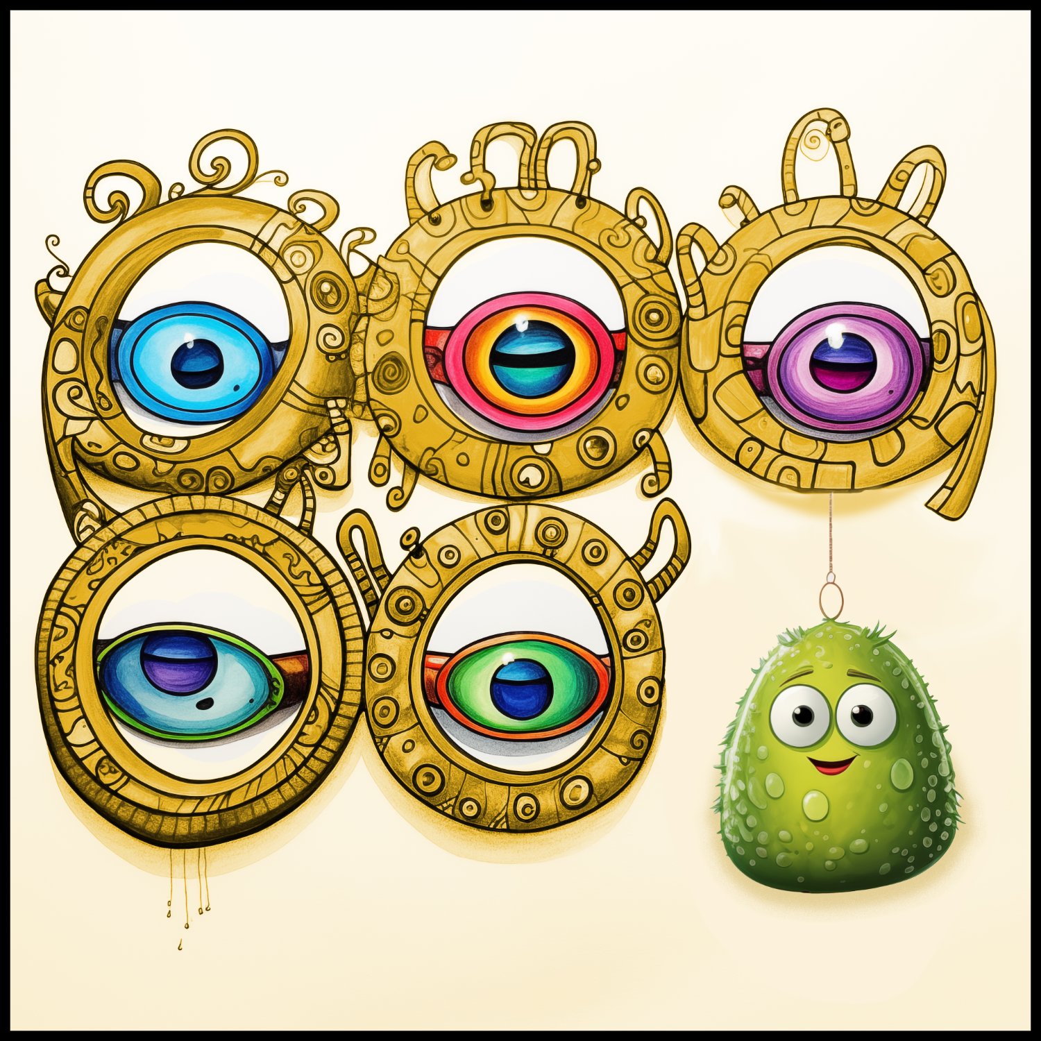 Solve 5 Golden Rings jigsaw puzzle online with 144 pieces