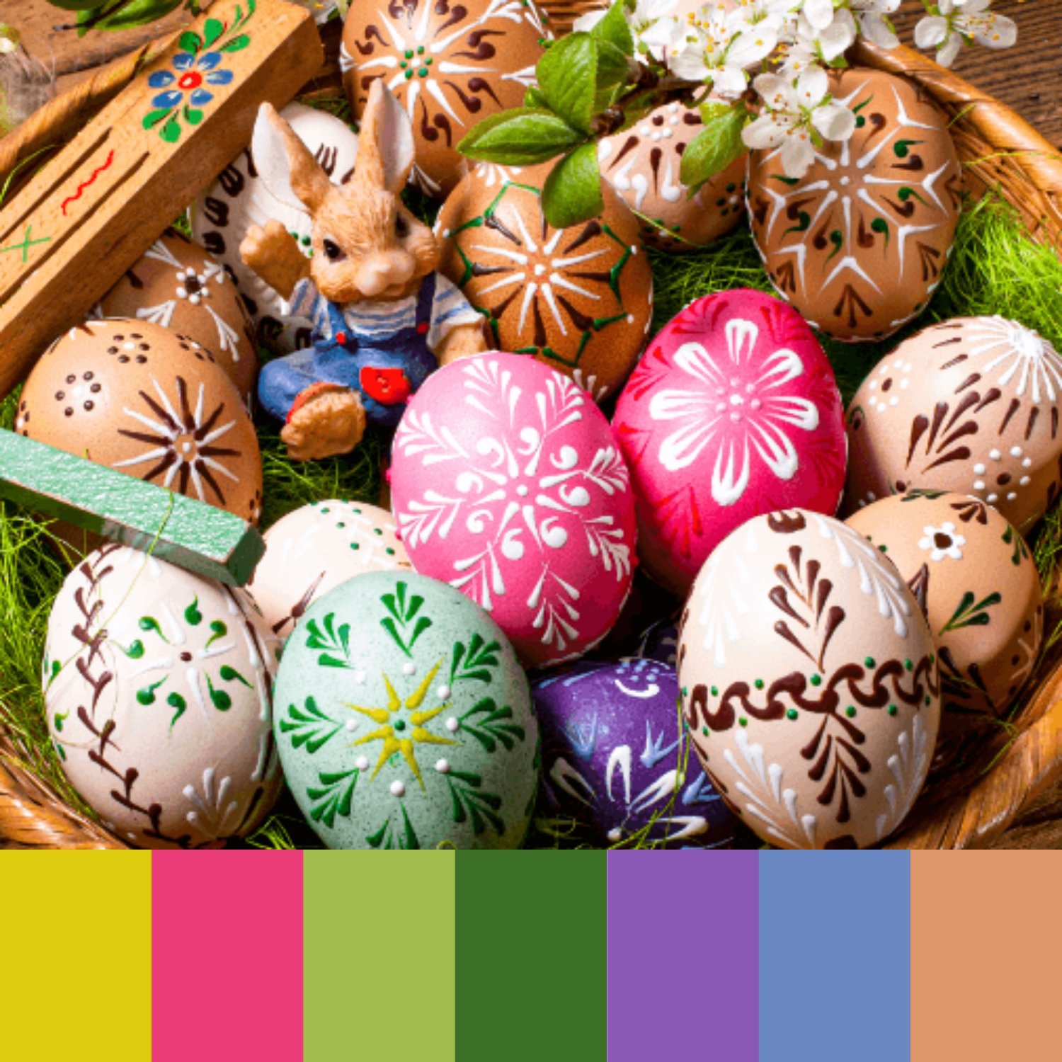 Solve Elegant Easter Eggs (Large) jigsaw puzzle online with 196 pieces