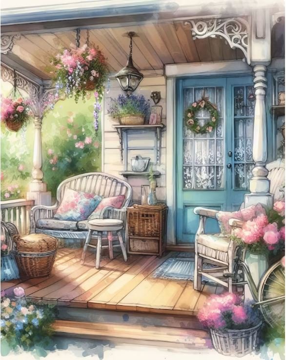 Solve Pretty Porch jigsaw puzzle online with 80 pieces