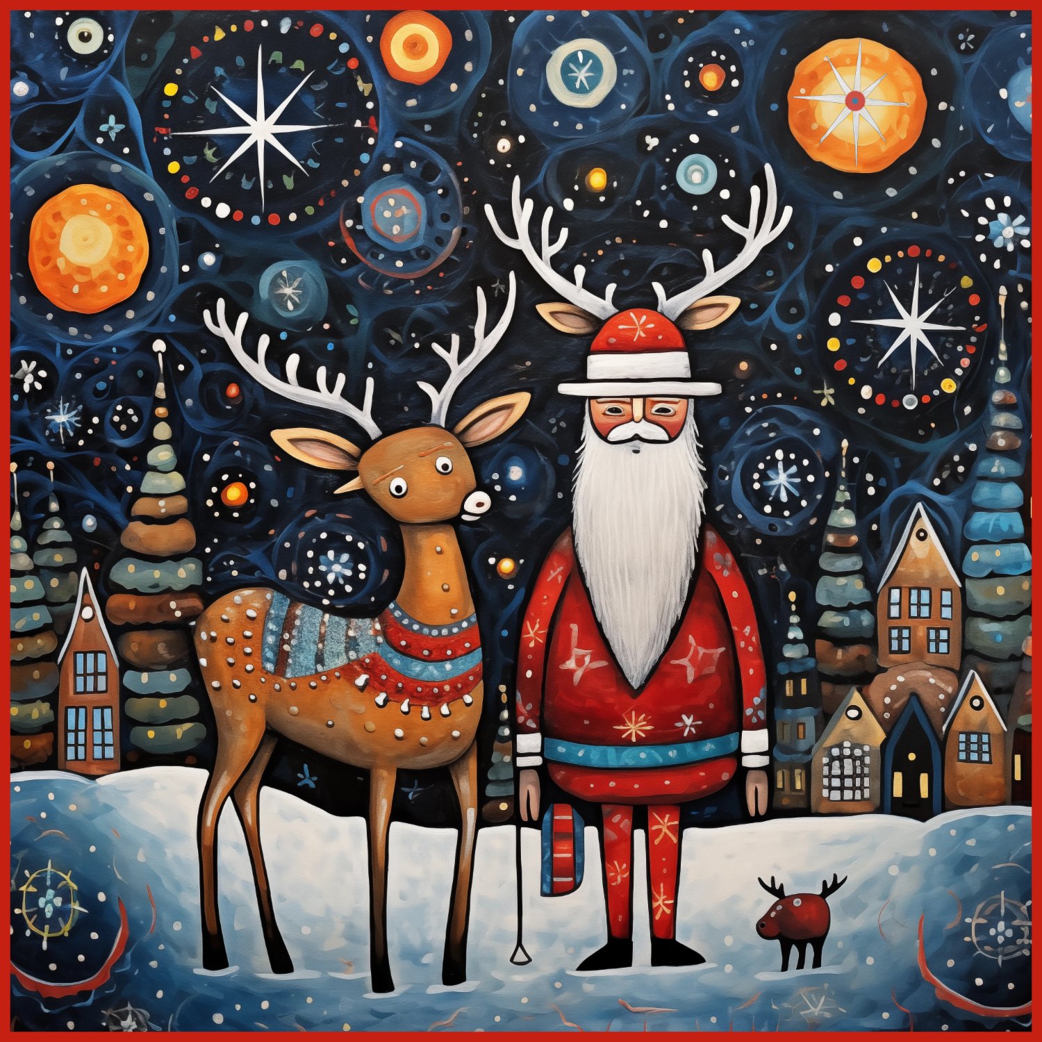 Solve Santa and his Reindeer jigsaw puzzle online with 324 pieces