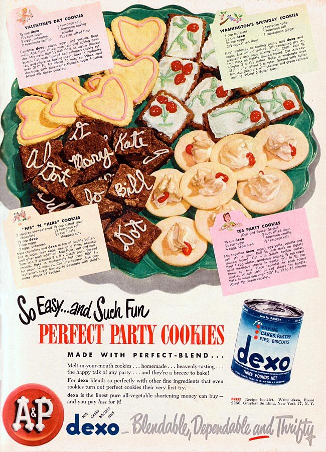 Solve Dexo Shortening 1949A jigsaw puzzle online with 165 pieces