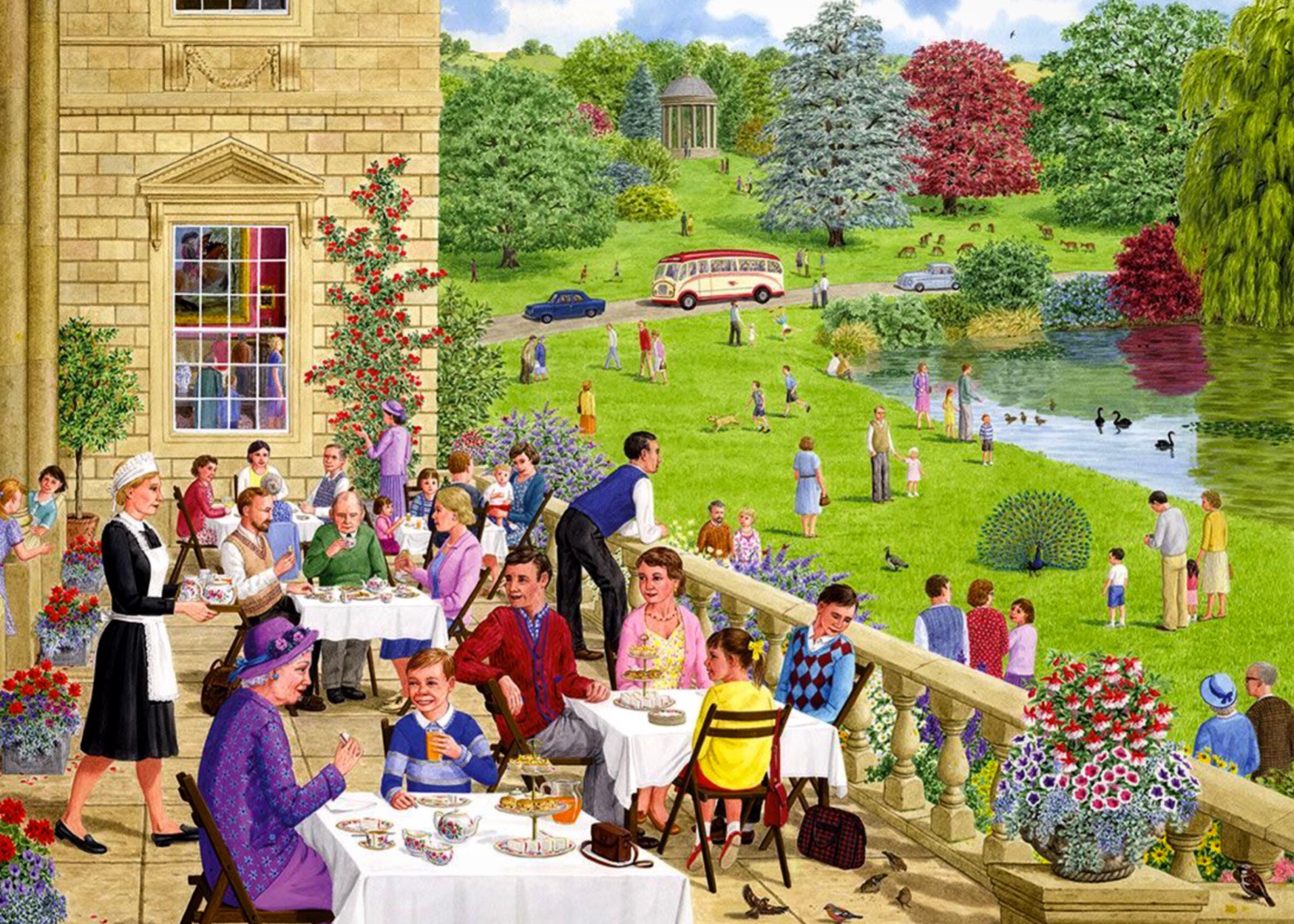 Solve Tea on the Terrace jigsaw puzzle online with 150 pieces