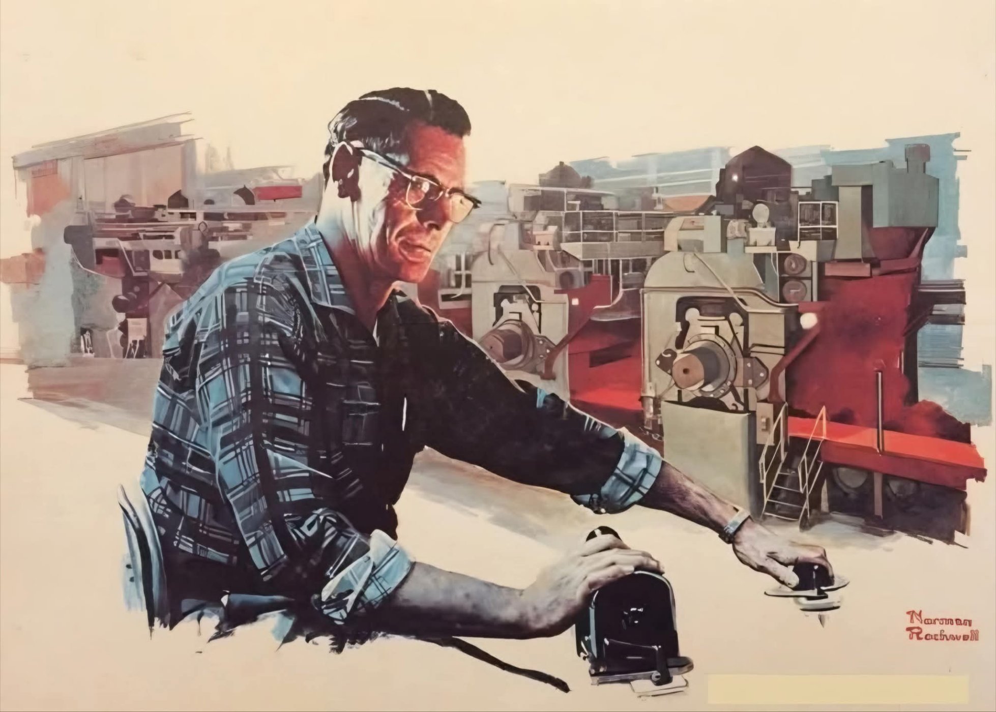 Solve Norman Rockwell jigsaw puzzle online with 70 pieces