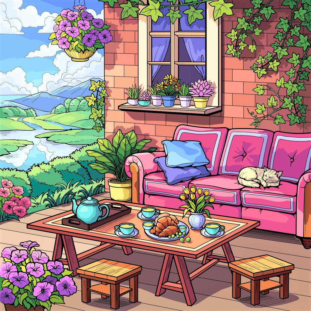 Solve Porch with a View jigsaw puzzle online with 306 pieces