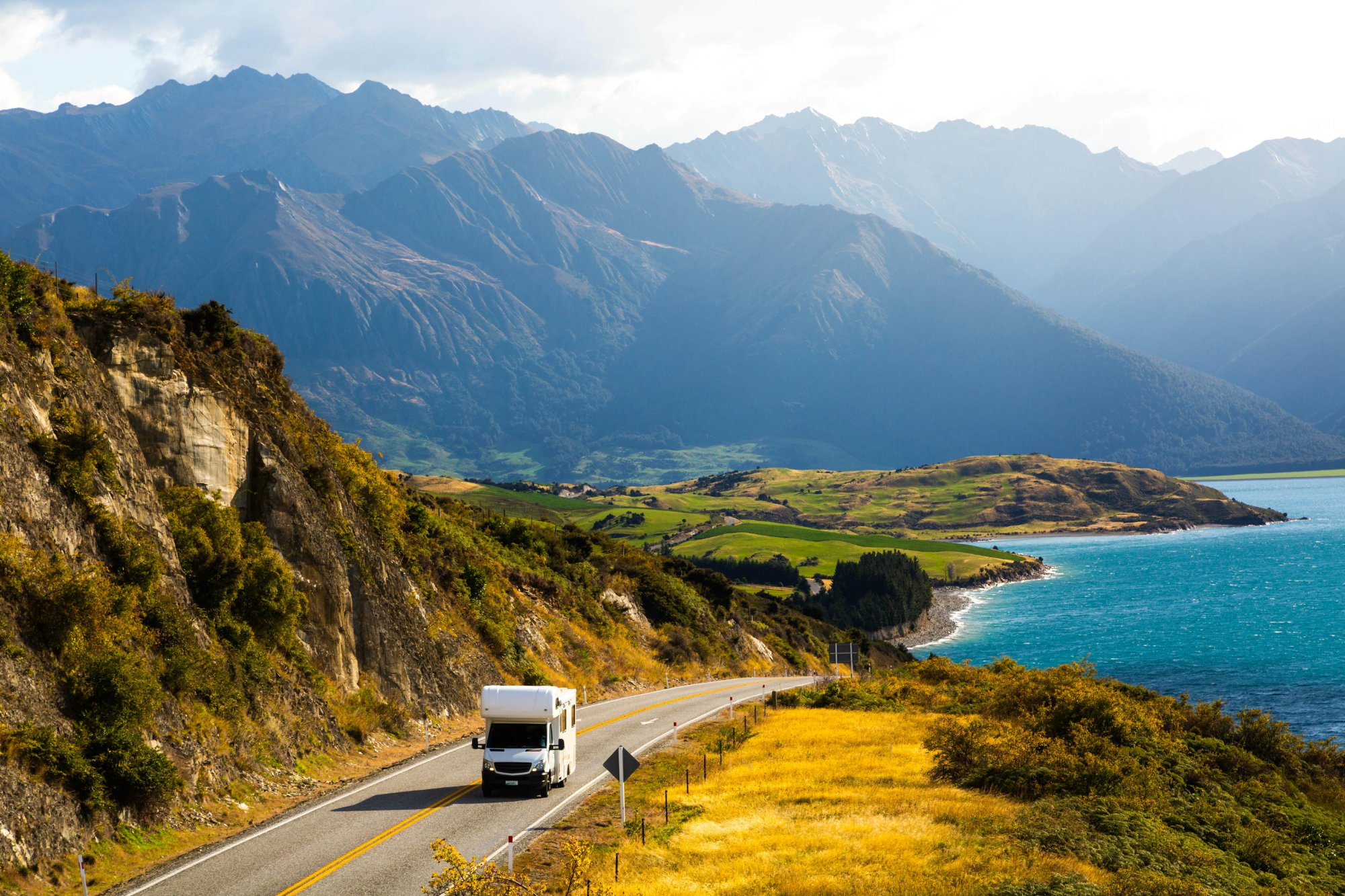 Solve Scenic road with a campervan, typical of the landscapes found in ...