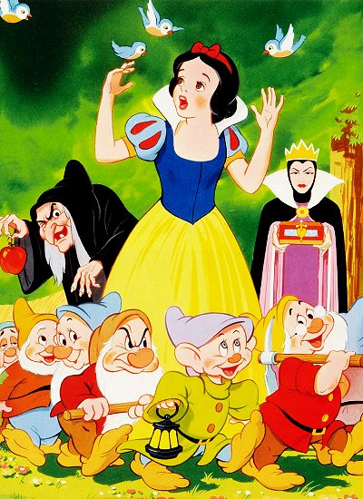 Solve Snow White and the Seven Dwarfs jigsaw puzzle online with 63 pieces