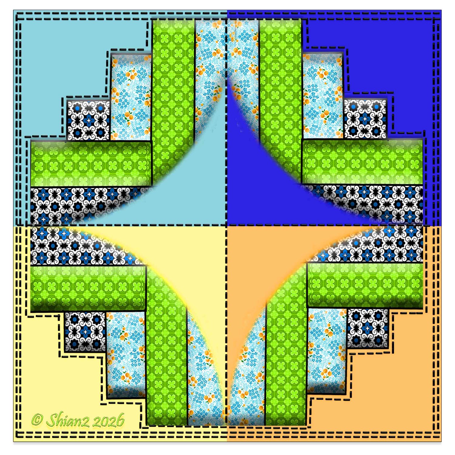 Solve Log Cabin Design jigsaw puzzle online with 169 pieces