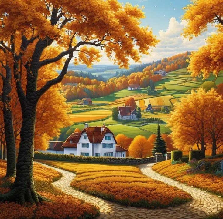 Puzzle Autunno Canale 1000 Pezzi – Paesaggio, 76x61 Cm, Pezzi Forma Casuale, Realizzato Con Materiali Riciclati