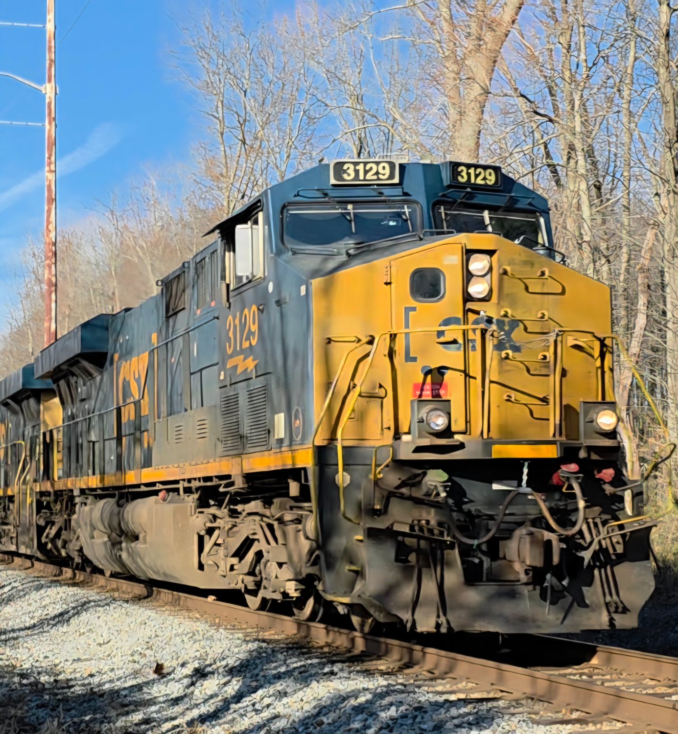 Solve CSXT 3129 Leads M810 in Delaware jigsaw puzzle online with 600 pieces