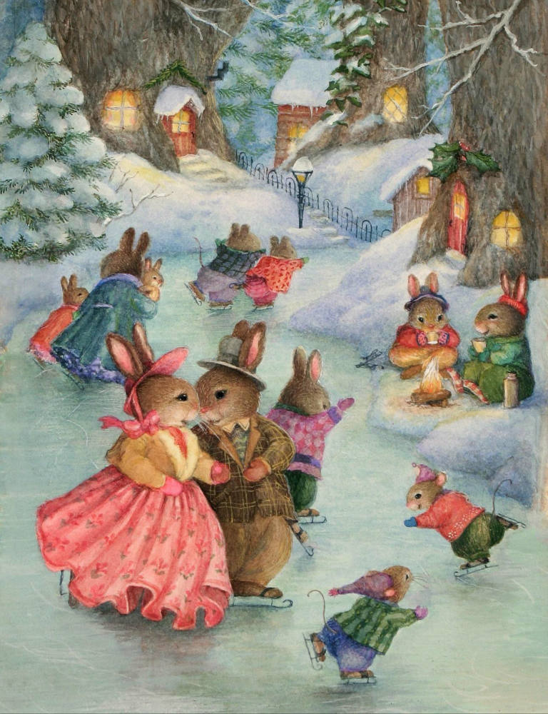 Solve Tis the Season Holly Pond Hill jigsaw puzzle online with 80 pieces