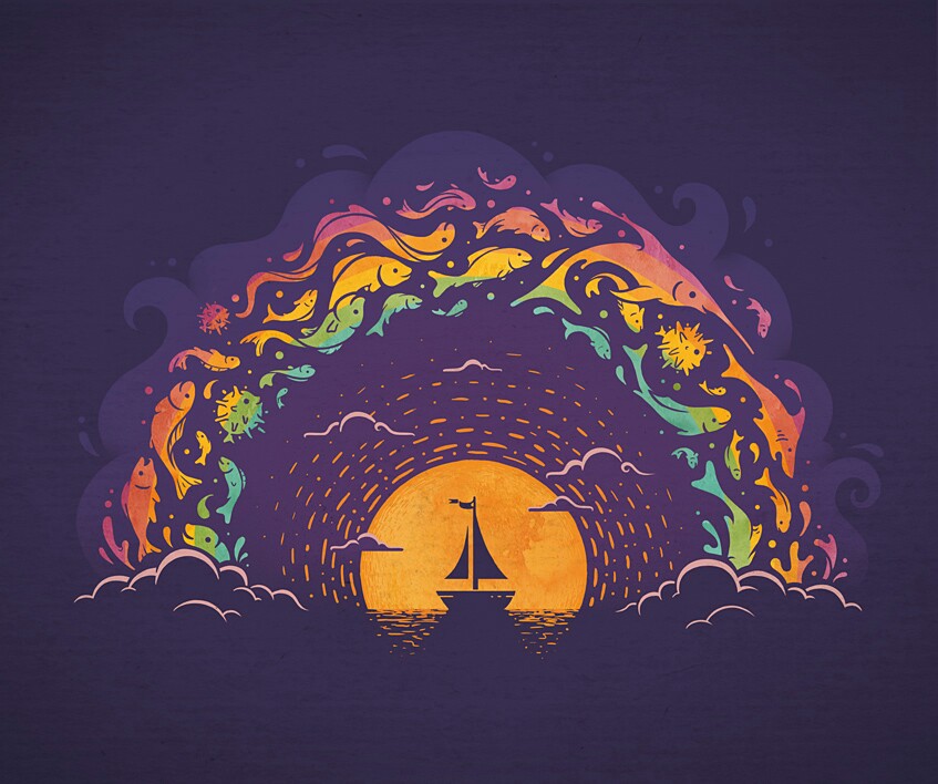 Solve Rainbow jigsaw puzzle online with 56 pieces