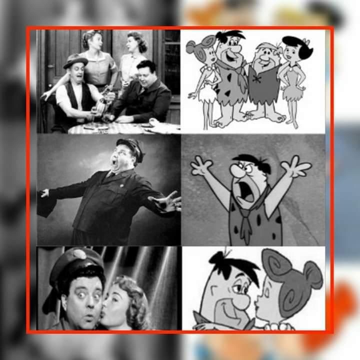 Solve Honeymooners vs. Flintstones jigsaw puzzle online with 121 pieces