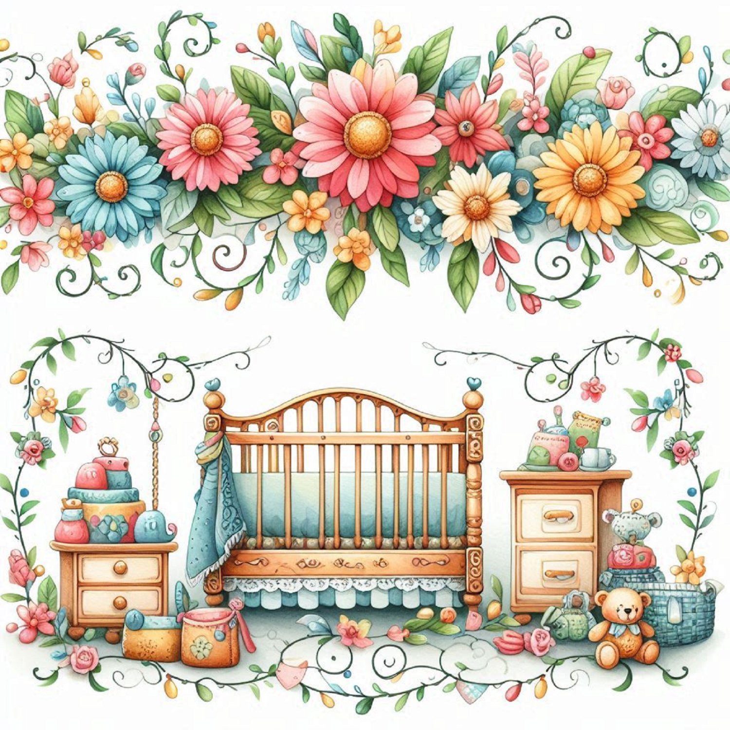 Solve Baby's Crib jigsaw puzzle online with 225 pieces