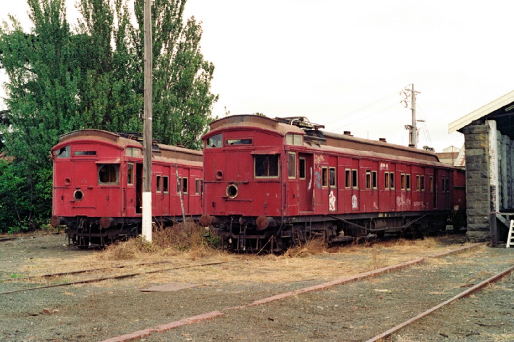 Solve Stored Tait suburban carriages at North Ballarat c