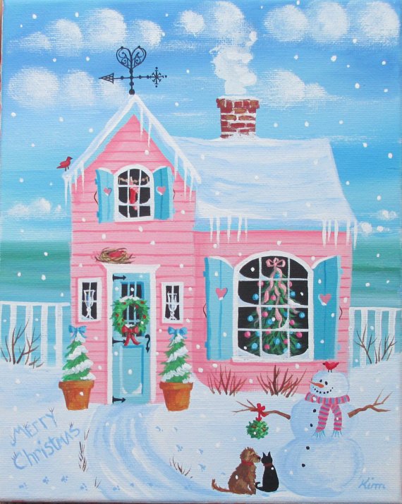 Jigsaw Puzzle 12 pieces Seasonal Winter / Christmas Pink & Blue