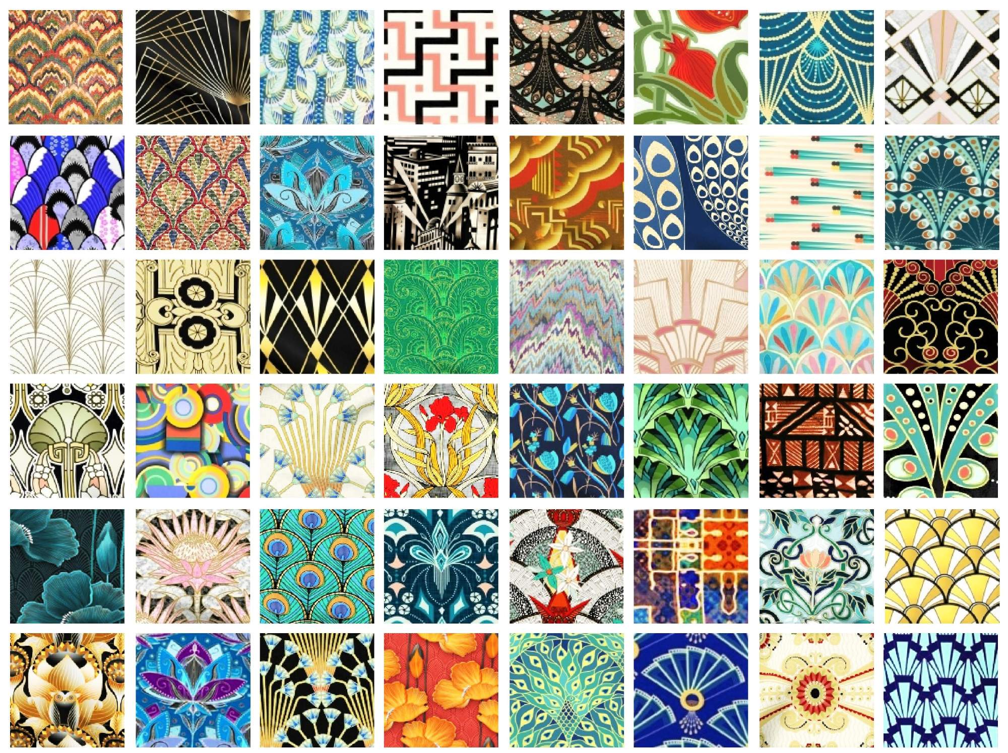 Solve PATCHWORK ART DECO jigsaw puzzle online with 266 pieces