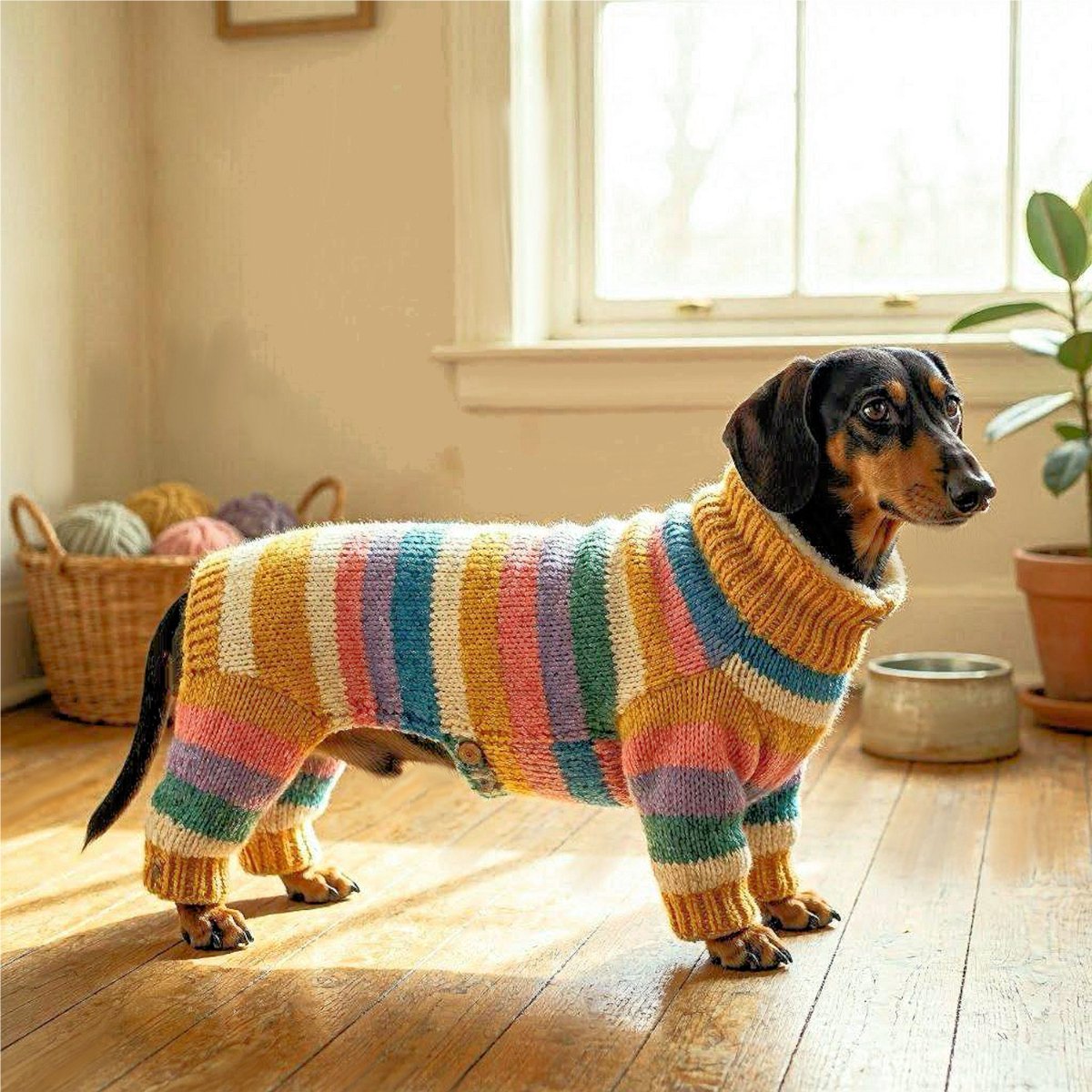 Solve WARM DACHSHUND jigsaw puzzle online with 36 pieces