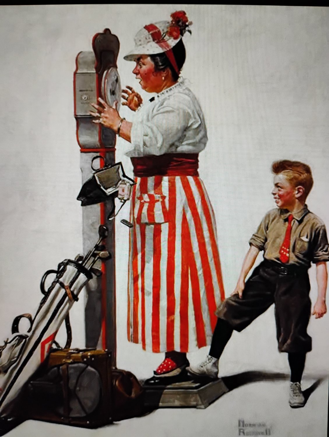 Solve Norman Rockwell jigsaw puzzle online with 63 pieces