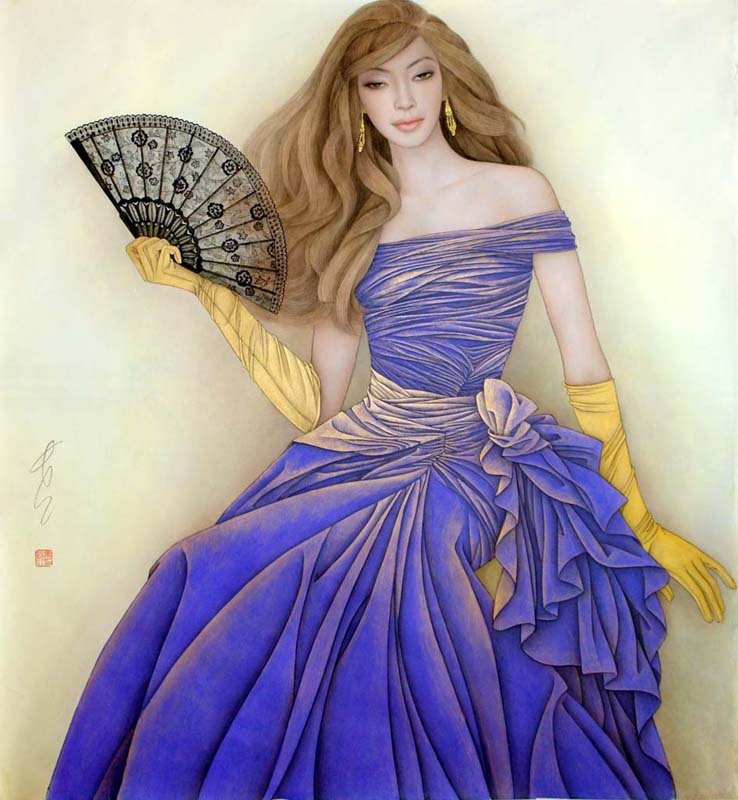 Solve Feng Chiang Jiang Artwork - 'Black Lace' jigsaw puzzle online ...
