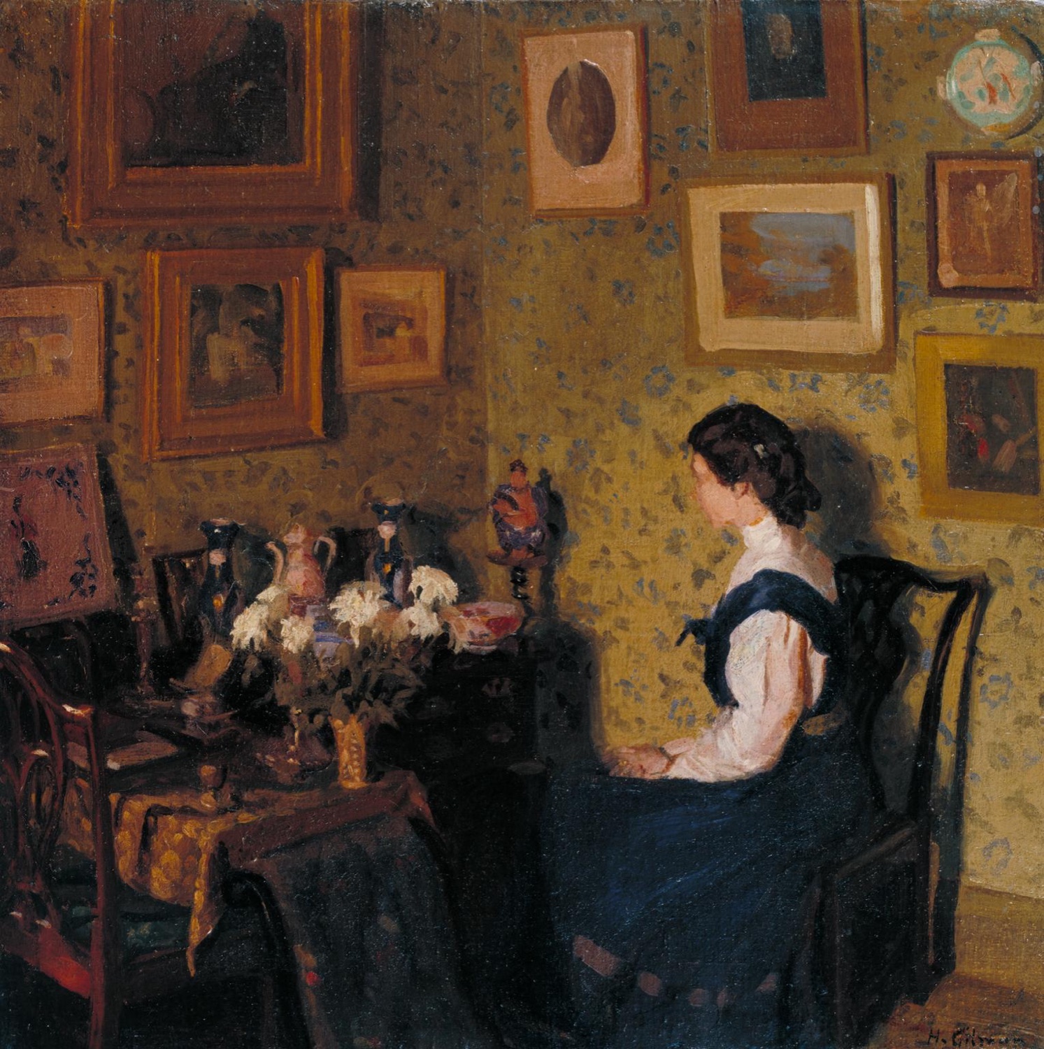 Solve Harold Gilman Edwardian interior jigsaw puzzle online with 100