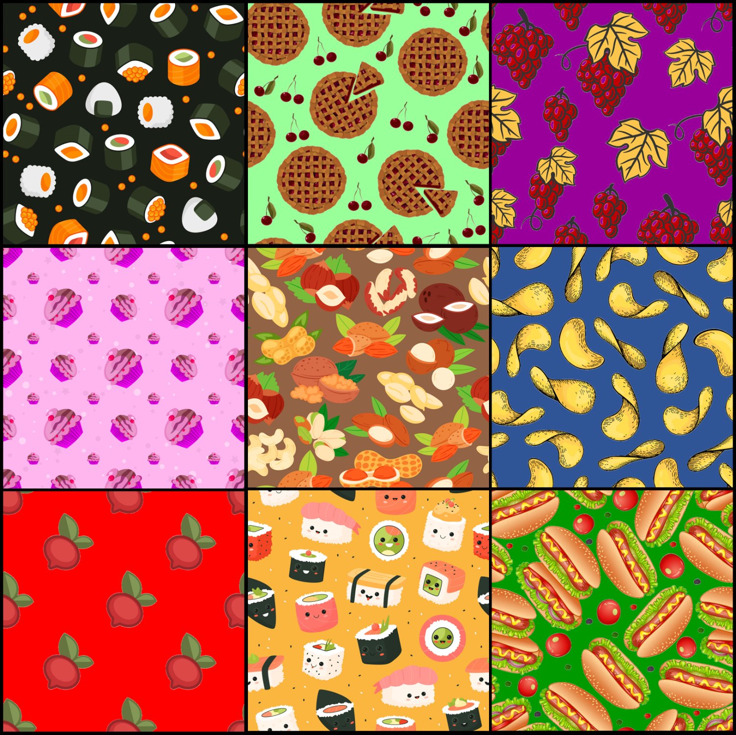 Solve Food patterns 54 jigsaw puzzle online with 324 pieces — free download