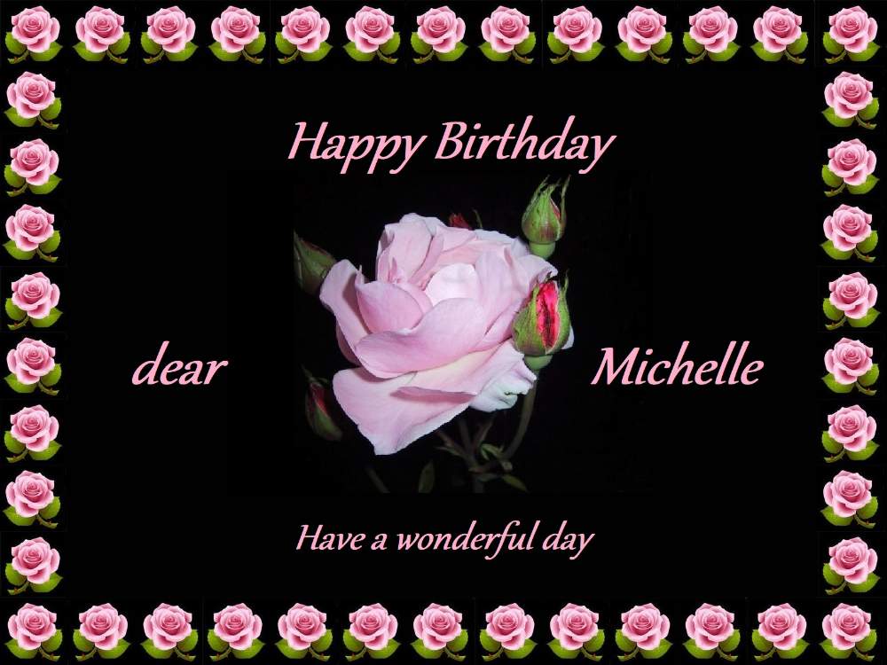 Solve Happy Birthday dear Michelle (mwms) jigsaw puzzle online with 12