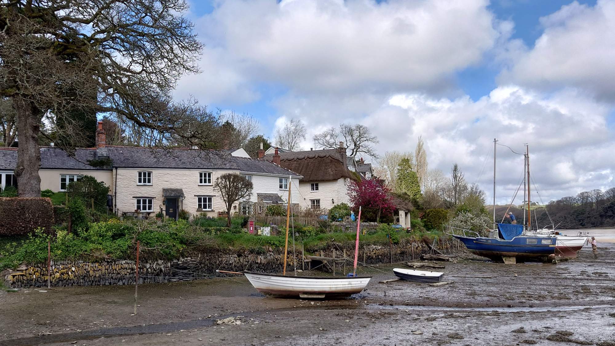 Solve Cottages and Boats, St Clement, Cornwall jigsaw puzzle online