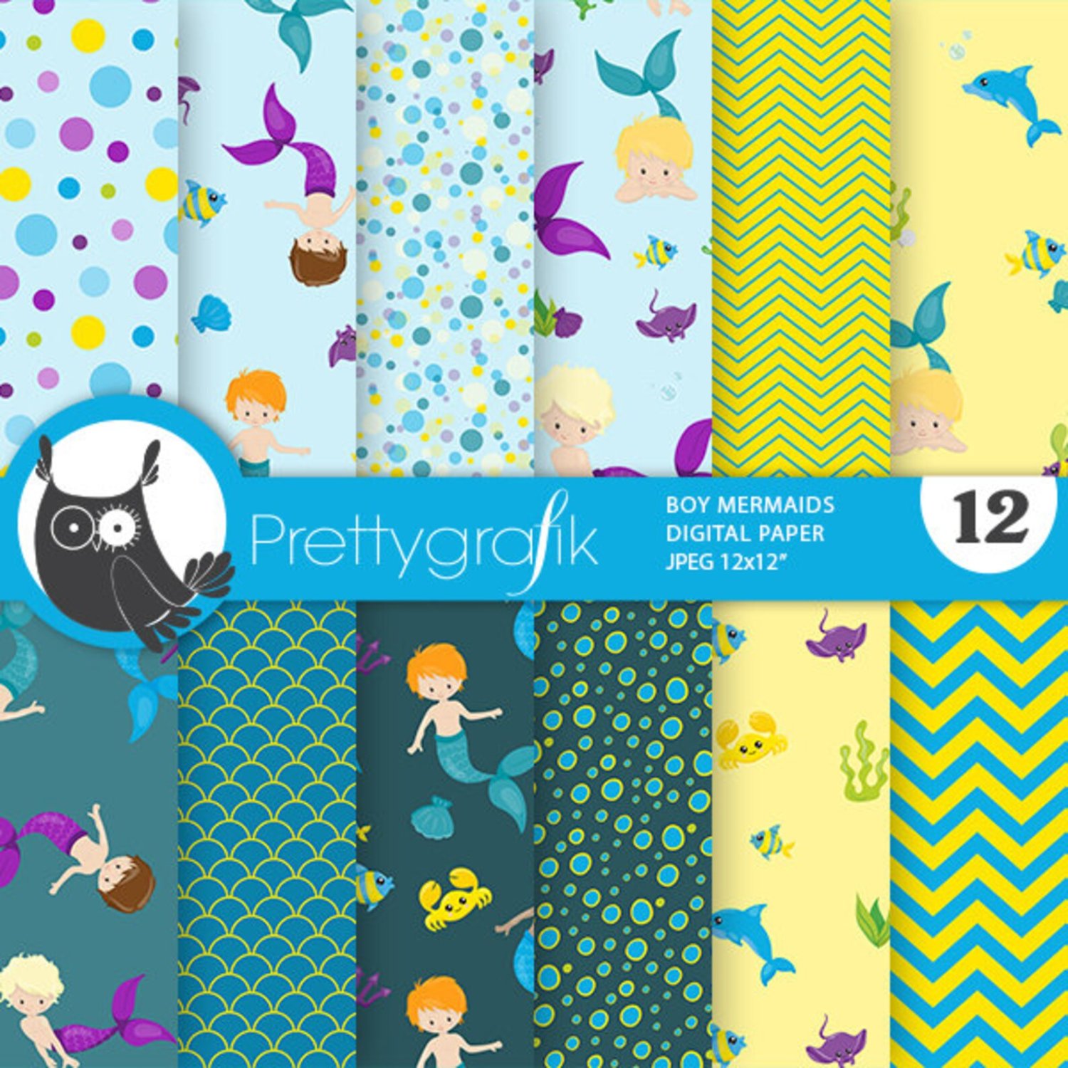 Solve Boy Mermaids jigsaw puzzle online with 100 pieces