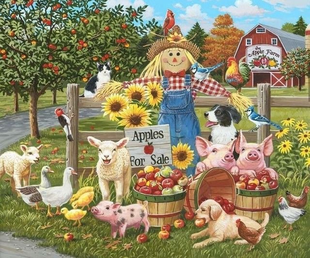 Solve Apples for Sale jigsaw puzzle online with 63 pieces
