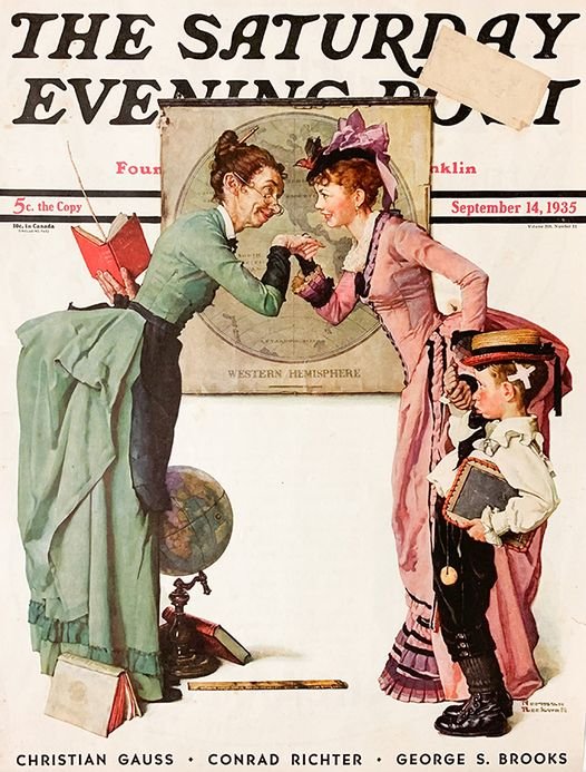 Solve Norman Rockwell back to school jigsaw puzzle online with 99 pieces