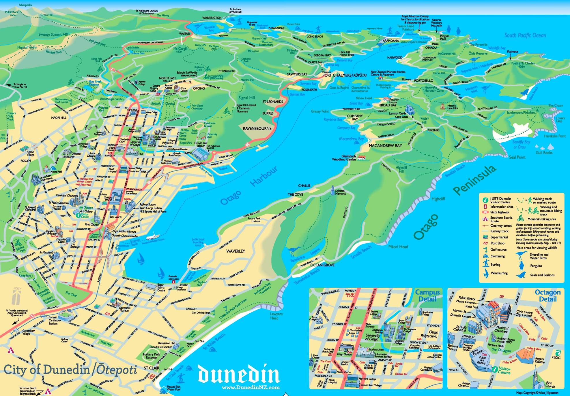 Solve Dunedin Tourist Map jigsaw puzzle online with 176 pieces