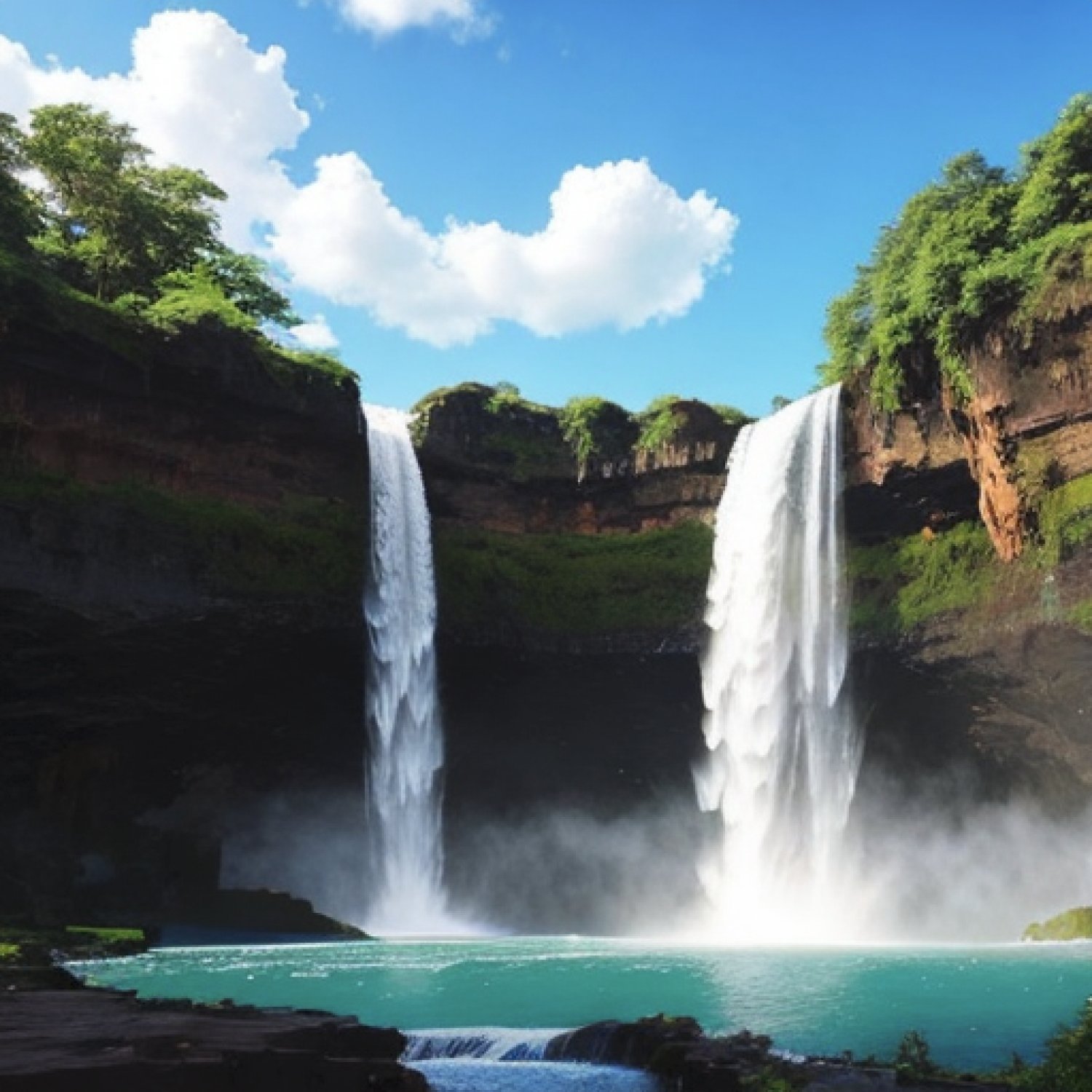 Solve Waterfall jigsaw puzzle online with 100 pieces