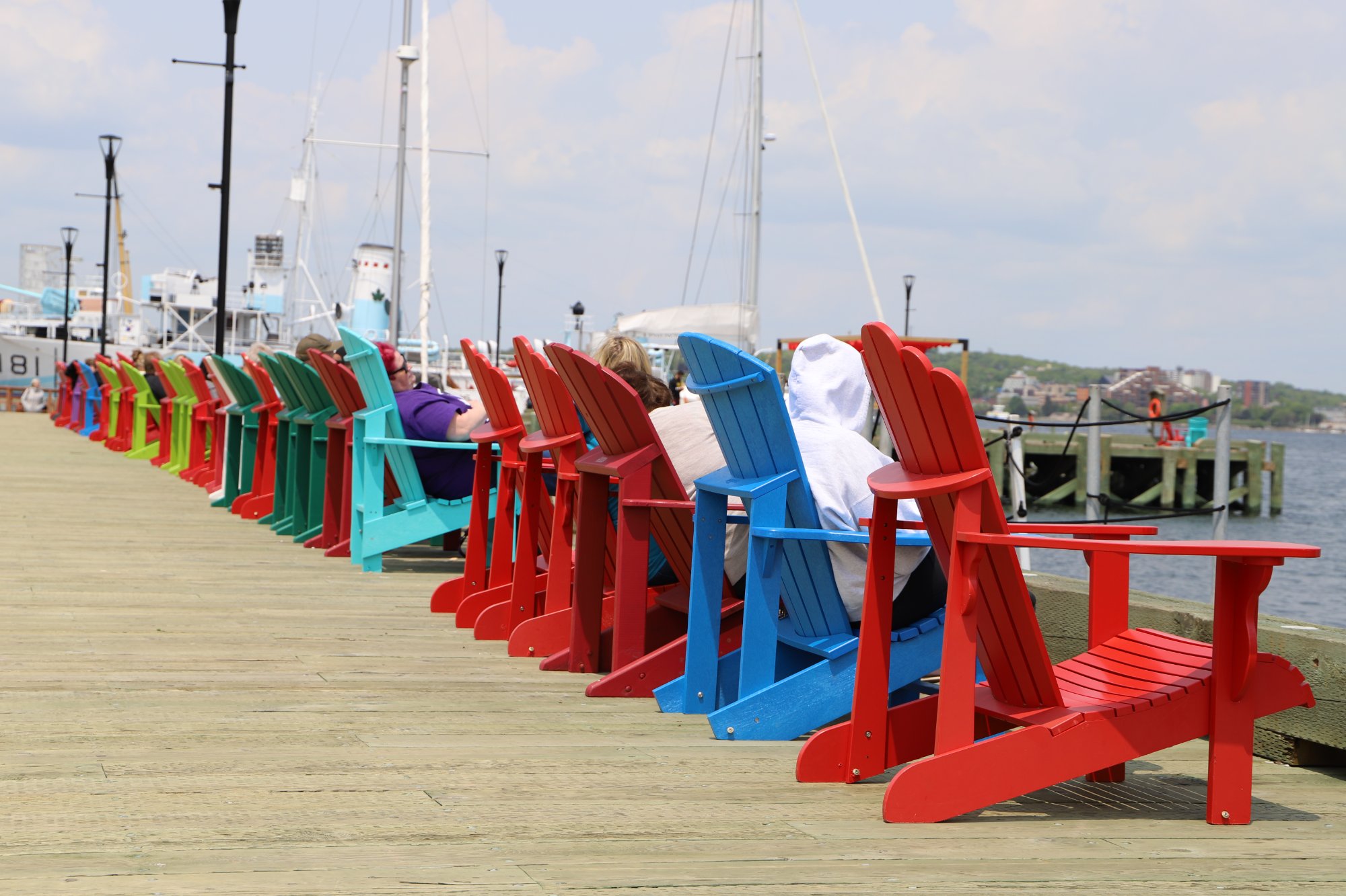 Solve Colourful Adirondack Chairs, Halifax, Nova Scotia jigsaw puzzle