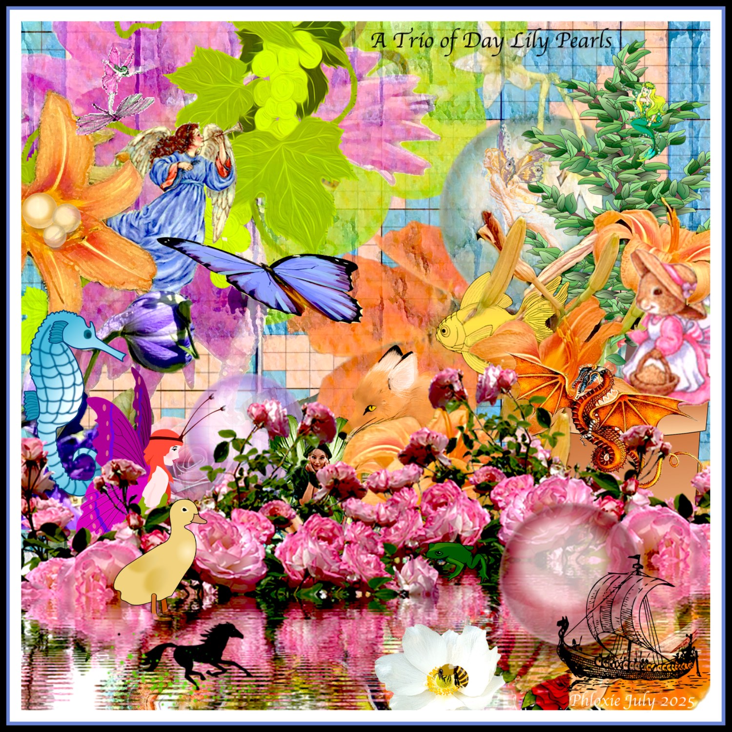Solver Trio Solve A Trio of Day Lily Pearls jigsaw puzzle online with 400 pieces