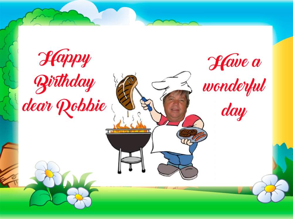 Solve Happy Birthday dear Robbie (Porgy/Robbiel) jigsaw puzzle online