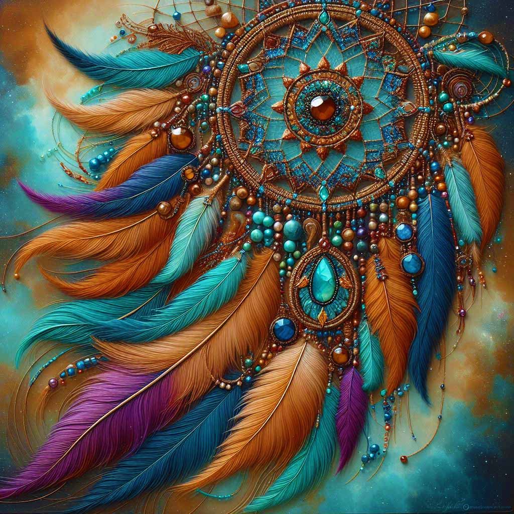 Solve Native American Indian dream catcher jigsaw puzzle online with 81 pieces