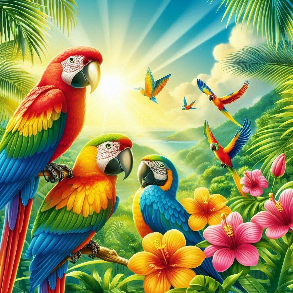 Solve Colourful parrots (can be resized