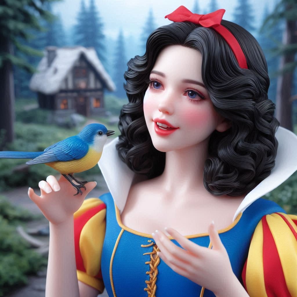 Solve Snow White jigsaw puzzle online with 49 pieces