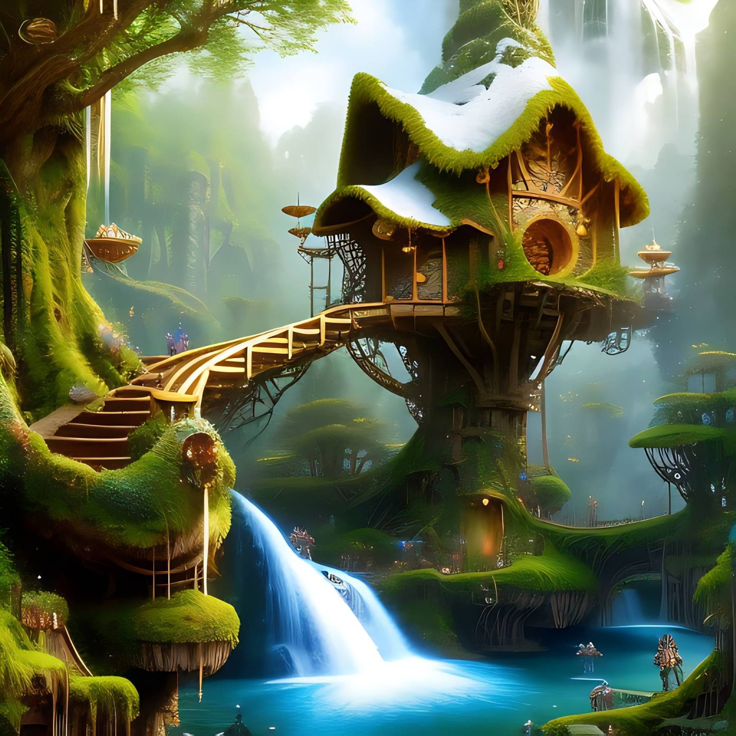 Solve Fantasy tree house jigsaw puzzle online with 225 pieces