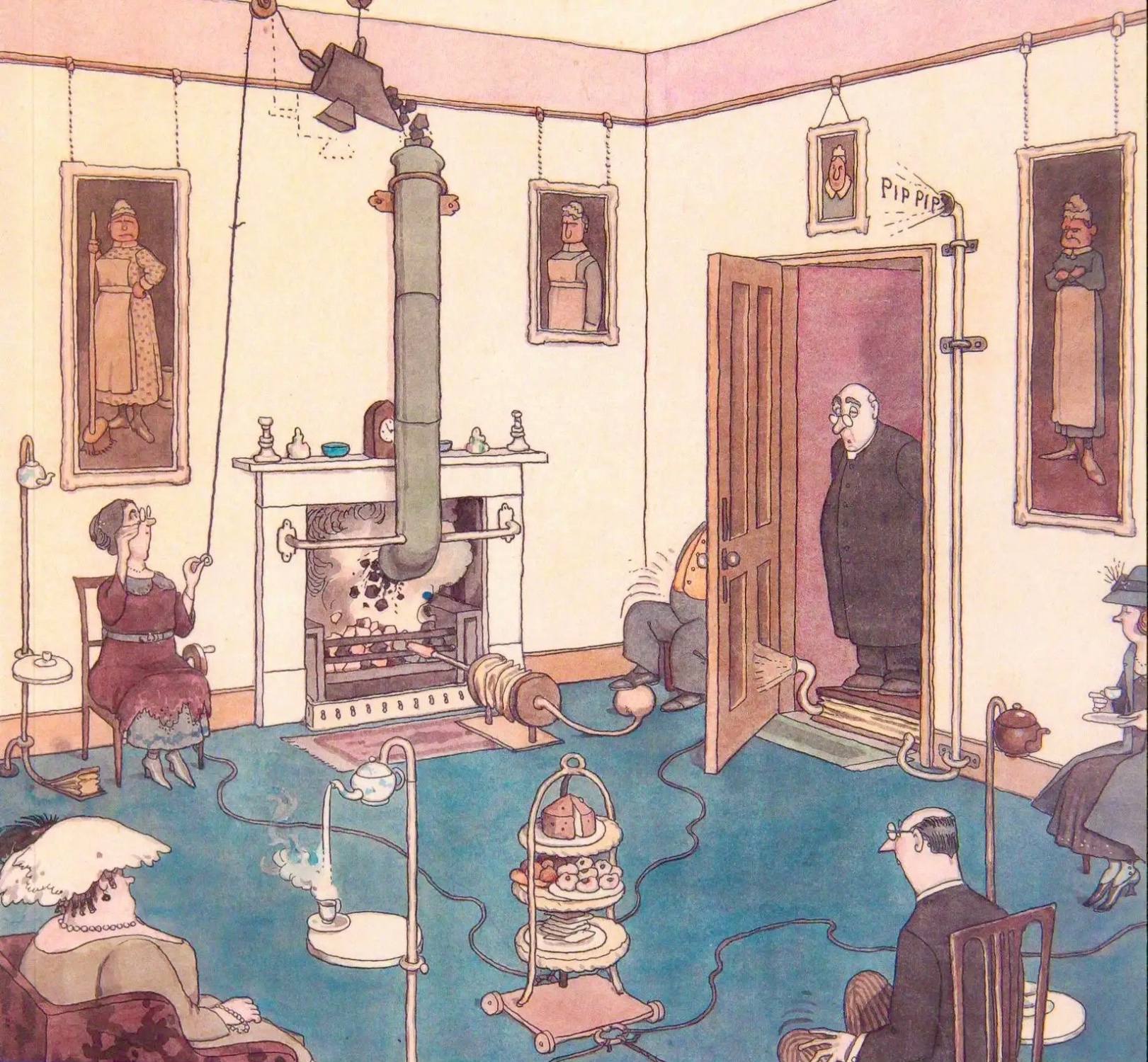 Solve Heath Robinson cartoon jigsaw puzzle online with 600 pieces