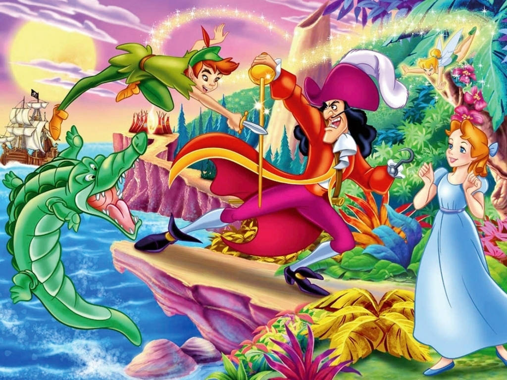 Solve Peter Pan & Captain Hook jigsaw puzzle online with 88 pieces