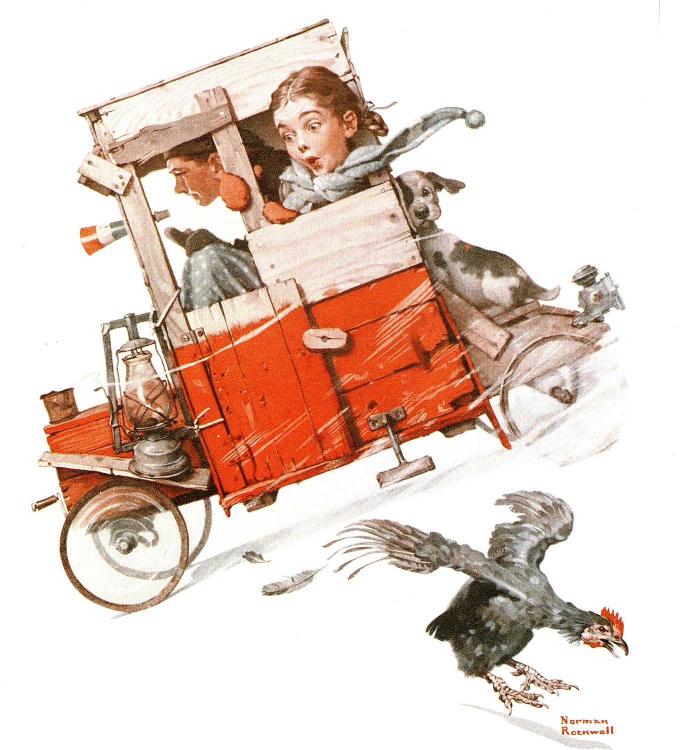 Jigsaw Puzzle | 182 pieces | 1926 Norman Rockwell {Downhill Racing ...