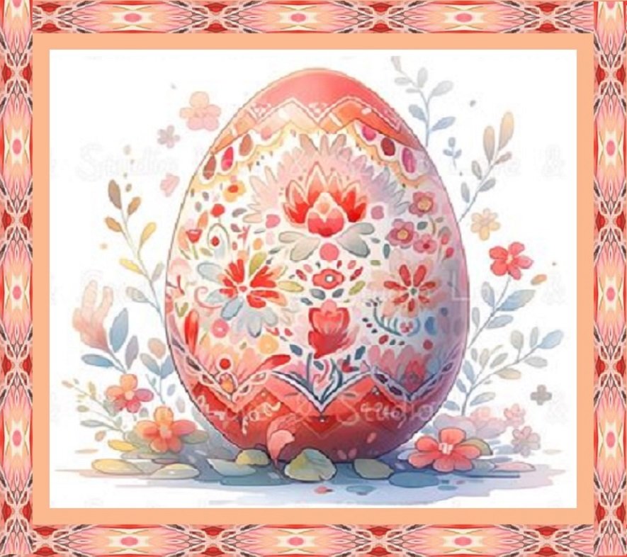 Solve Peach Easter Egg jigsaw puzzle online with 42 pieces
