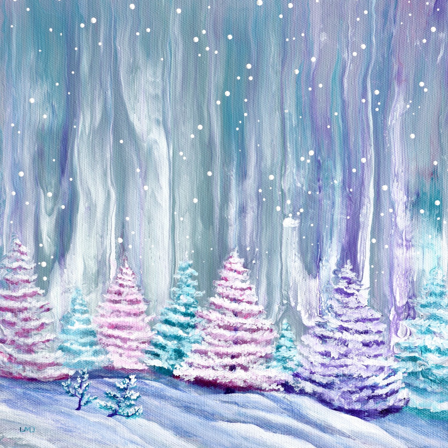 Solve Pine Trees in Quiet Snowfall jigsaw puzzle online with 100 pieces